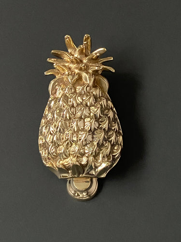 Large Pineapple Door Knocker - Polished Brass Gold Finish