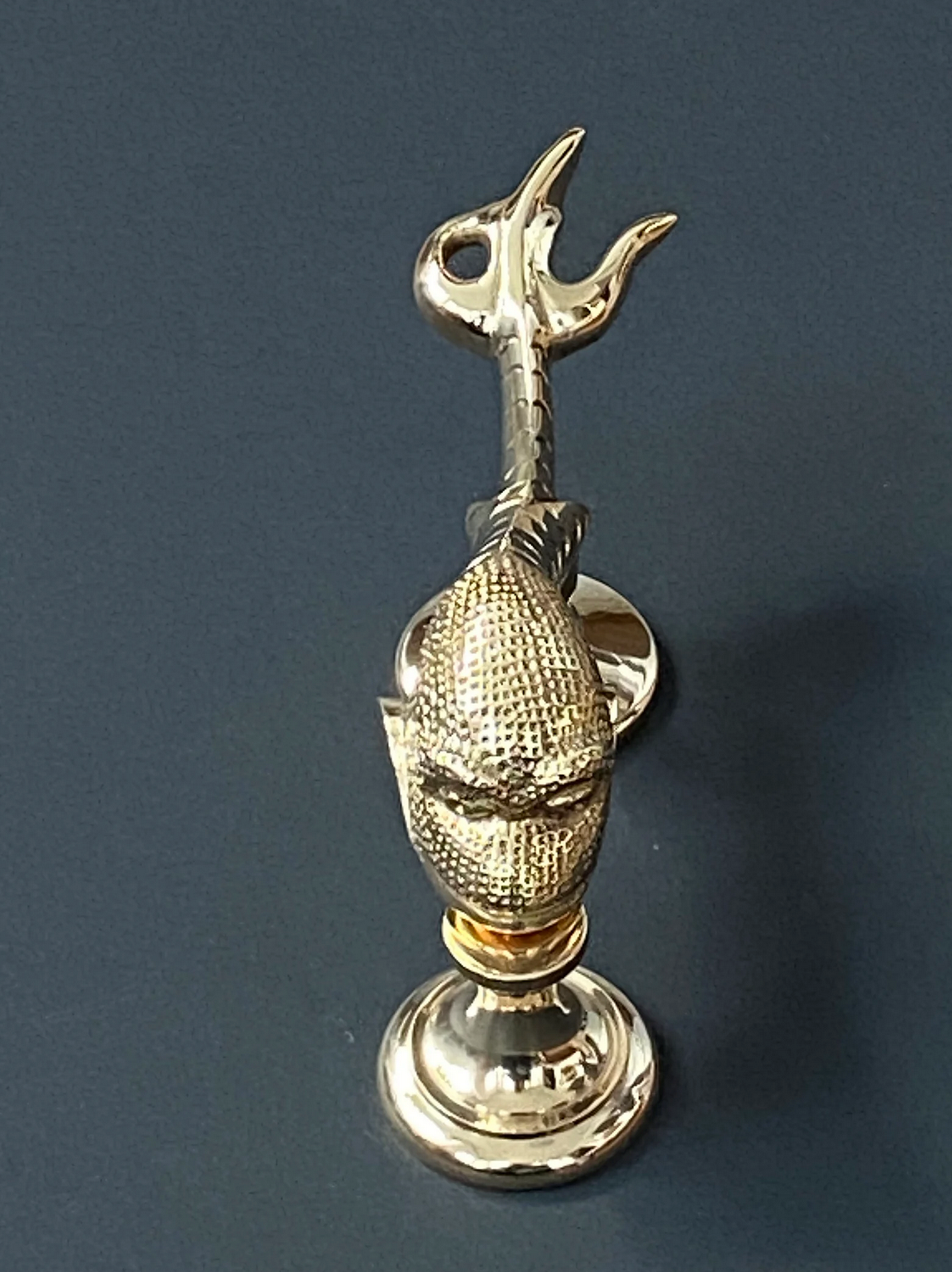 Large Fish Door Knocker - Polished Solid Brass Gold Finish