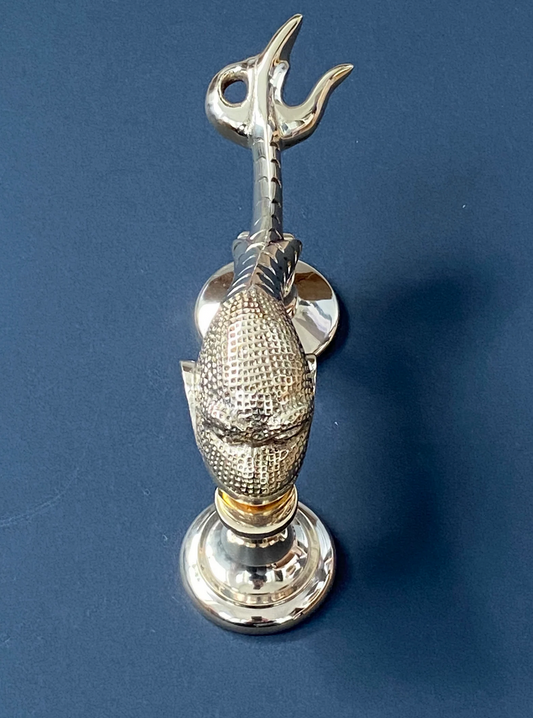 Large Fish Door Knocker - Polished Solid Brass Gold Finish