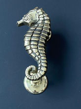 Large Seahorse Door Knocker - Polished Solid Brass Gold Finish