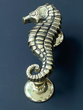 Large Seahorse Door Knocker - Polished Solid Brass Gold Finish