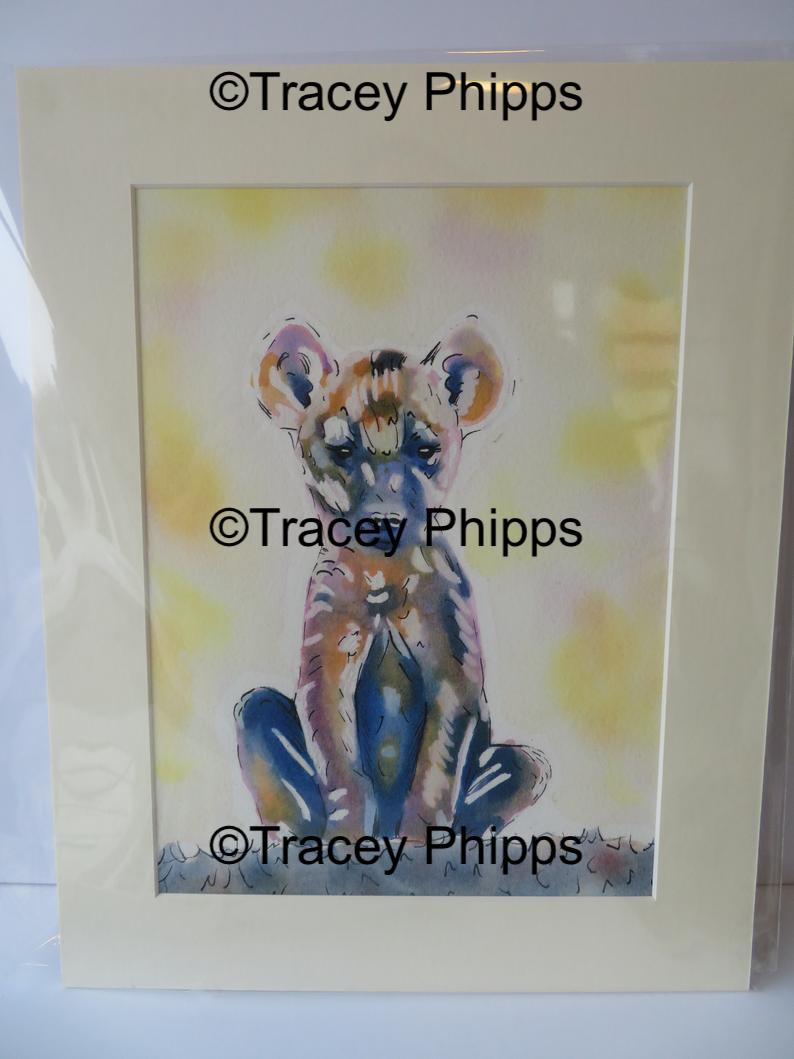 Baby Hyena watercolour