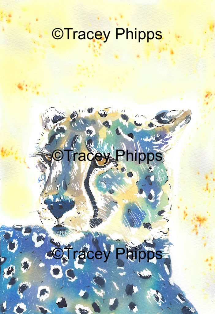 Cheetah watercolour