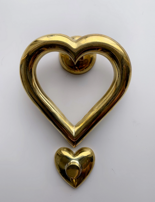 Brass Love Heart Door Knocker - Brass or Nicel Finish