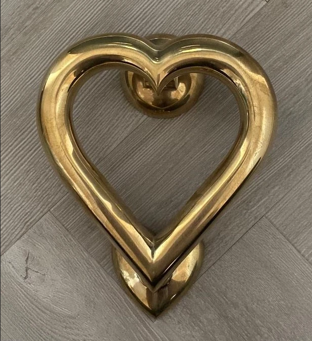 Brass Love Heart Door Knocker - Brass Finish