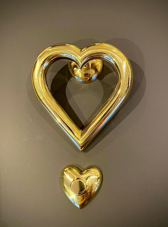 Brass Love Heart Door Knocker - Brass Finish