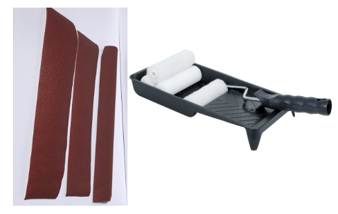 Sand Paper Pack and Mini Paint Roller Set