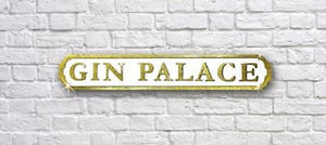 GIN PALACE: ROAD SIGN:  Retro Vintage Road Sign - Gold Glitter